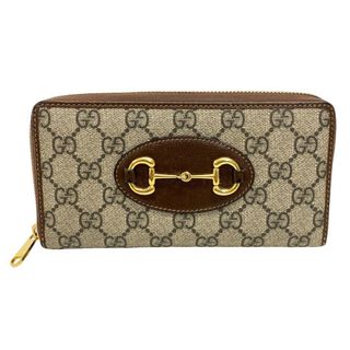 グッチ(Gucci)のグッチ GUCCI 長財布
 GGスプリーム ホースビット ジップアラウンドウォレット 621889 ブラウン(財布)