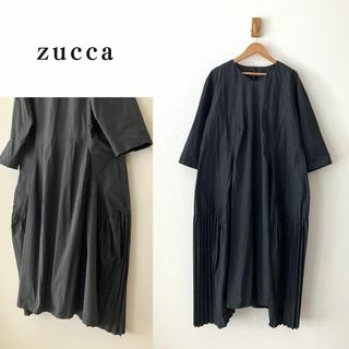 ZUCCa - zucca変形立体ワンピース プリーツ加工 Aライン ゆったりオーバーサイズ