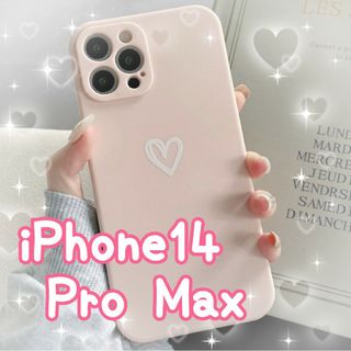 【iPhone14promax】iPhoneケース ピンク ハート 手書き(iPhoneケース)