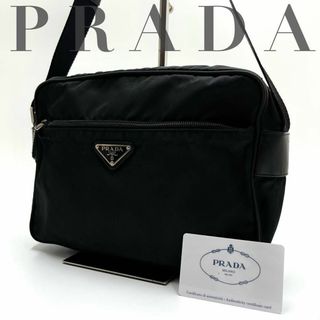 プラダ(PRADA)の美品✨プラダ ショルダーバッグ カメラバッグ  三角プレート ナイロン ブラック(ショルダーバッグ)