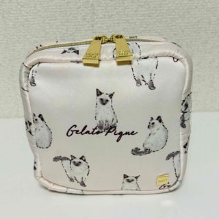 ジェラートピケ(gelato pique)の美品　ほぼ未使用　ジェラートピケ　ジェラピケ　ポーチ　ティッシュケース付き　猫(ポーチ)