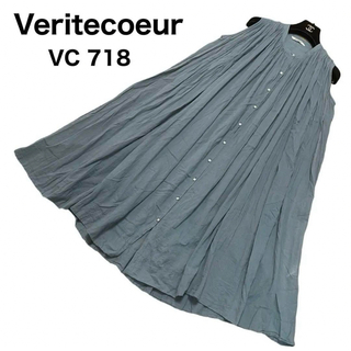 Veritecoeur ノースリーブ　シャツワンピース　プリーツ　VC-718
