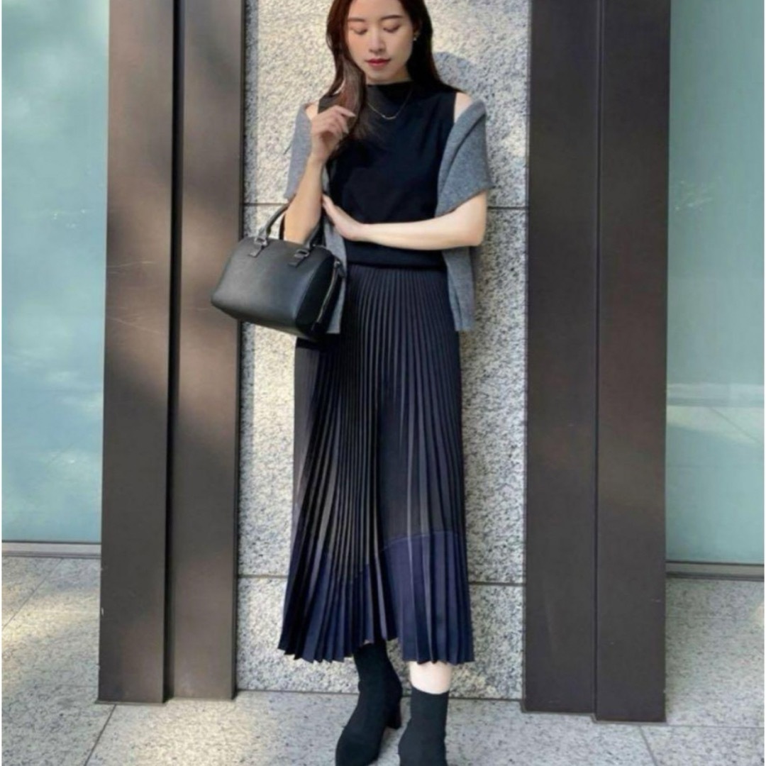 UNIQLO(ユニクロ)のUNIQLO C プリーツカラーブロックスカート レディースのスカート(ロングスカート)の商品写真