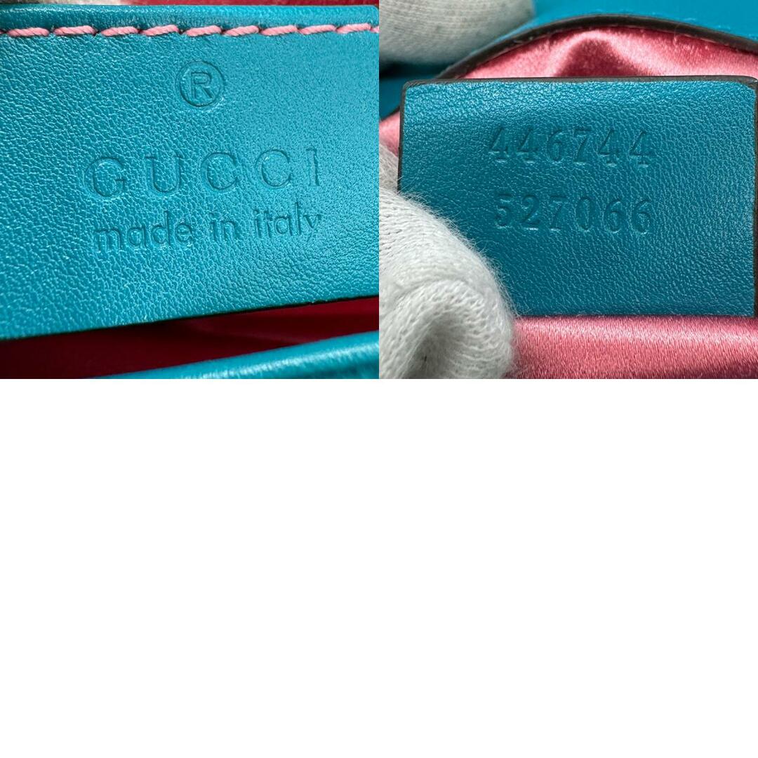 Gucci(グッチ)のグッチ GUCCI ショルダーバッグ GGマーモント ベロア グリーン系 レディース 446744 送料無料【中古】 z0791 レディースのバッグ(ショルダーバッグ)の商品写真