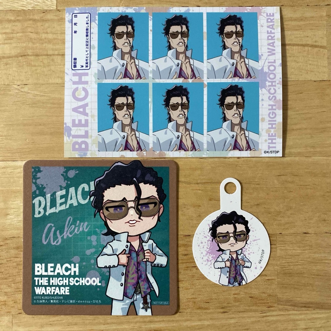 BLEACH ランドマークタワー カフェ コースター 証明写真 アスキン エンタメ/ホビーのおもちゃ/ぬいぐるみ(キャラクターグッズ)の商品写真