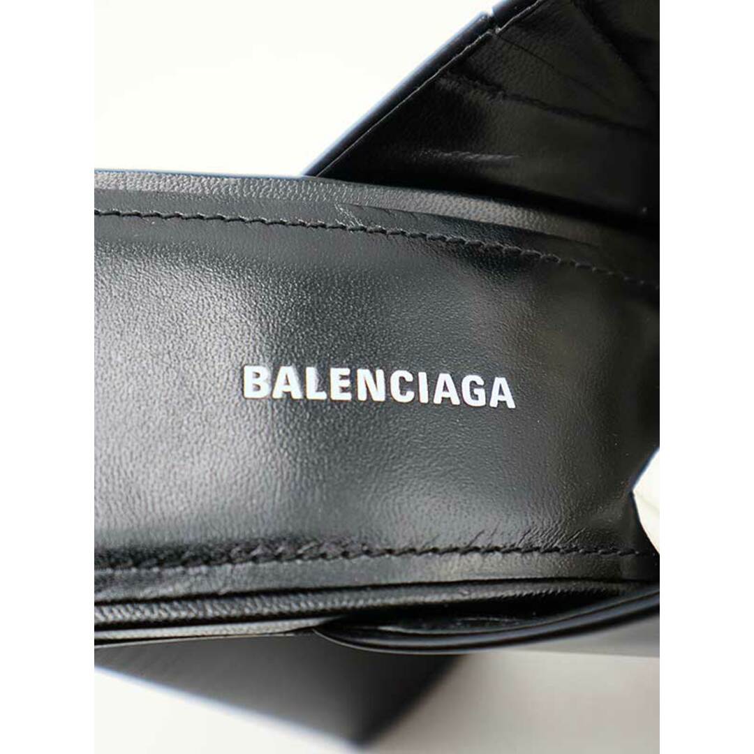 Balenciaga(バレンシアガ)のBALENCIAGA バレンシアガ Moon leather Mules スクエアトゥレザーミュール 615671 ネイビーブラック 38 レディースの靴/シューズ(ミュール)の商品写真