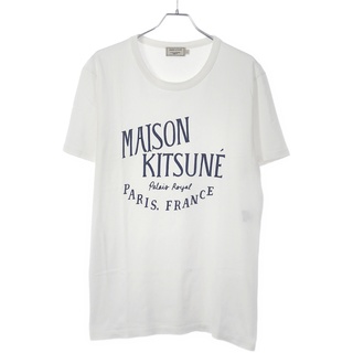 メゾンキツネ(MAISON KITSUNE')のMAISON KITSUNE メゾンキツネ ロゴプリントクルーネックTシャツ KMM-48510-B ホワイト L(Tシャツ/カットソー(半袖/袖なし))