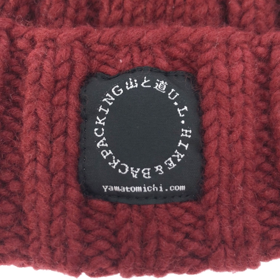 山と道 Merino Knit Cap メリノウールニットキャップ  レッド メンズの帽子(ニット帽/ビーニー)の商品写真