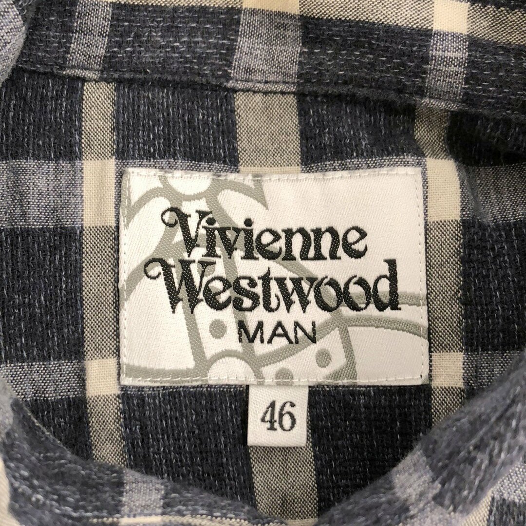 Vivienne Westwood(ヴィヴィアンウエストウッド)のVivienne Westwood MAN ヴィヴィアンウエストウッド マン PLAID DL LONG SHIRTS チェック柄ロングシャツ 179056 7219 ブルー系 46 メンズのトップス(シャツ)の商品写真