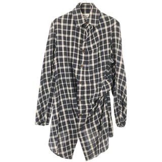 ヴィヴィアンウエストウッド(Vivienne Westwood)のVivienne Westwood MAN ヴィヴィアンウエストウッド マン PLAID DL LONG SHIRTS チェック柄ロングシャツ 179056 7219 ブルー系 46(シャツ)