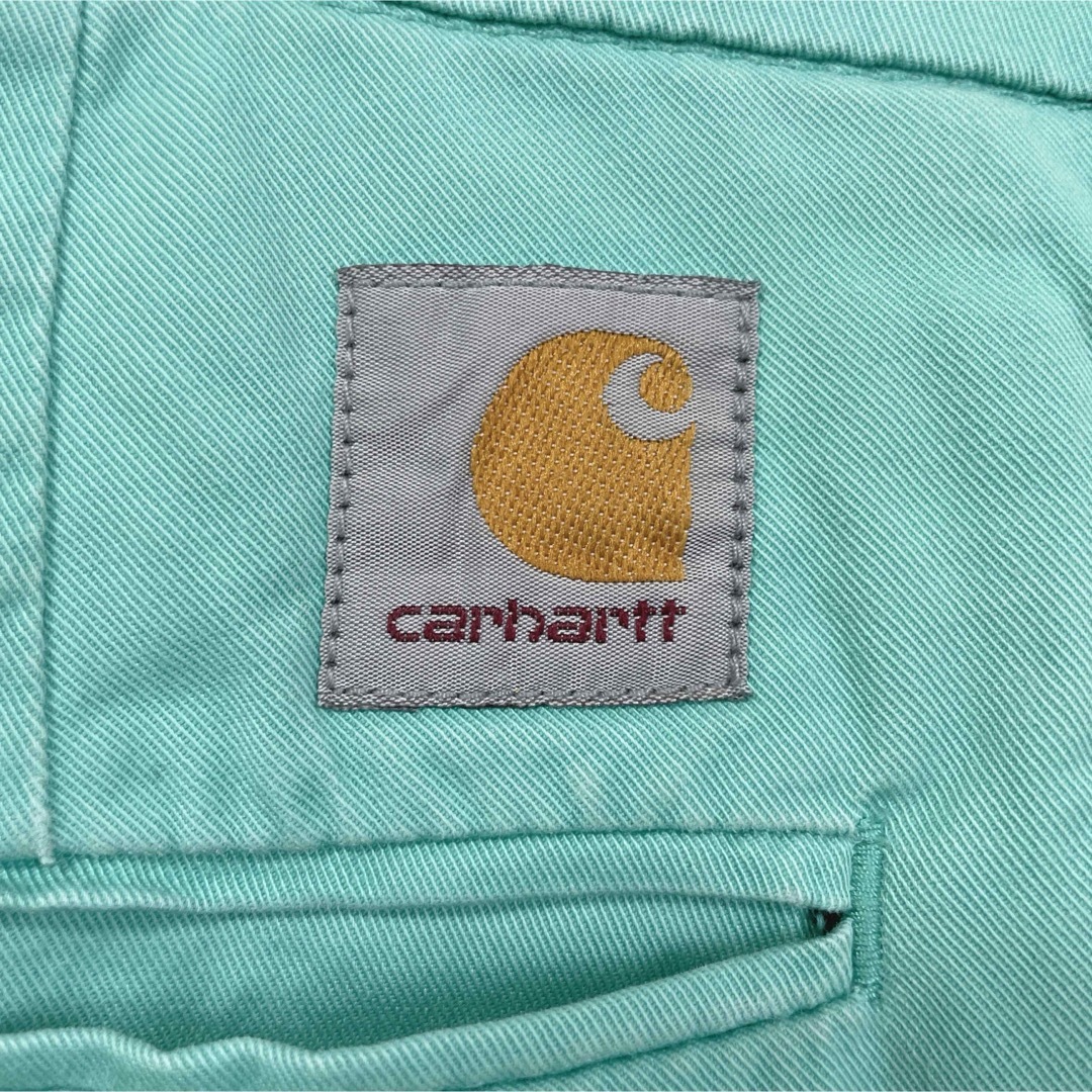 carhartt(カーハート)のcarhartt カーハート ショートパンツ エメラルドグリーン 無地30 古着 メンズのパンツ(ショートパンツ)の商品写真