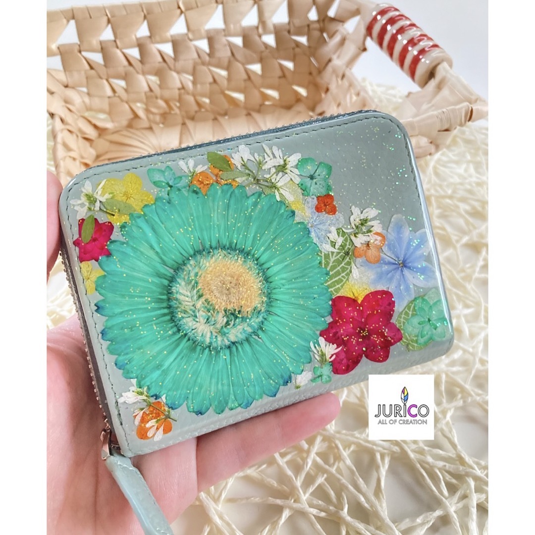 押し花で作る　ミニ財布・コンパクト財布 レディースのファッション小物(財布)の商品写真