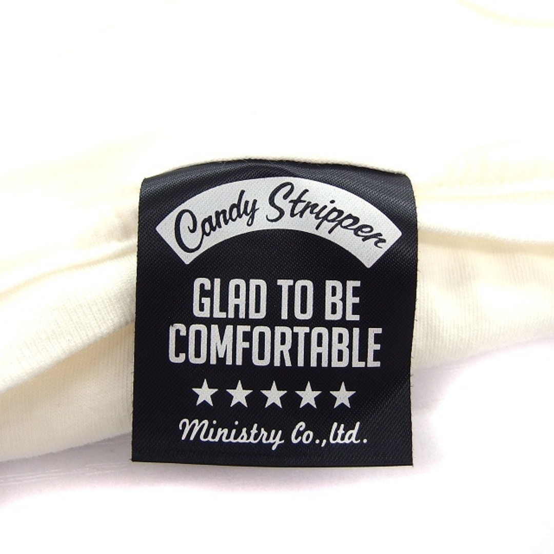 Candy Stripper(キャンディーストリッパー)のキャンディストリッパー カットソー Tシャツ リブ コットン 綿 プリント 半袖 レディースのトップス(Tシャツ(半袖/袖なし))の商品写真