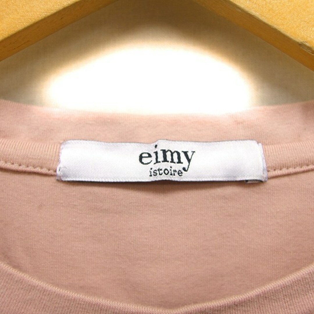 eimy istoire(エイミーイストワール)のエイミーイストワール カットソー Tシャツ クルーネック 刺繍 ロングテール 綿 レディースのトップス(Tシャツ(半袖/袖なし))の商品写真