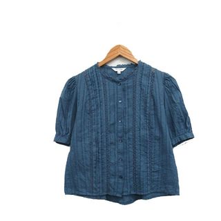 マウジー(moussy)のマウジー moussy シャツ ブラウス 半袖 レース コットン 2 ブルー(シャツ/ブラウス(半袖/袖なし))