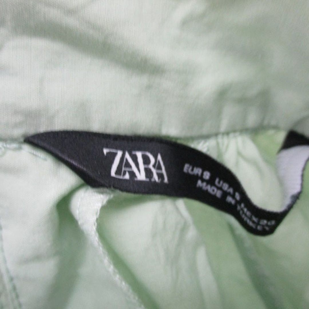 ZARA(ザラ)のザラ ZARA シャツ ブラウス 半袖 ハイネック ビジュー コットン S レディースのトップス(シャツ/ブラウス(半袖/袖なし))の商品写真