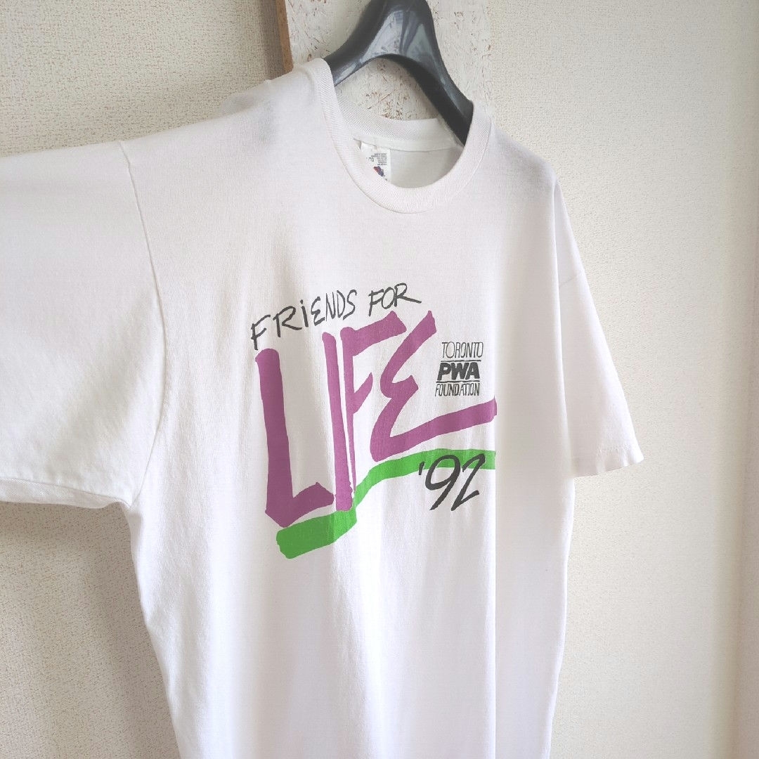 VINTAGE(ヴィンテージ)の90s カナダ製　フルーツオブザルーム　Tシャツ　ホワイト　TORONTO　XL メンズのトップス(Tシャツ/カットソー(半袖/袖なし))の商品写真