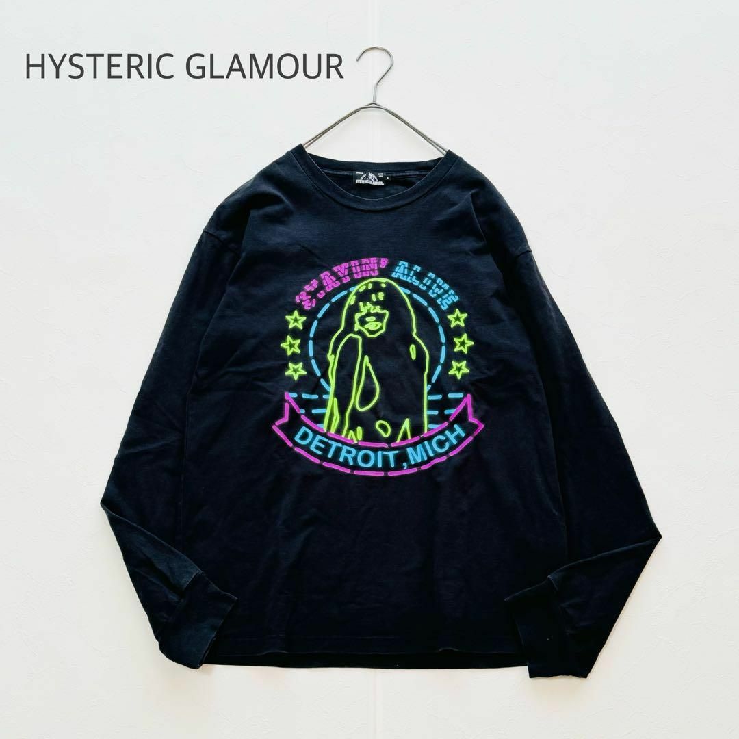 HYSTERIC GLAMOUR(ヒステリックグラマー)のヒステリックグラマー  ネオンガールプリント 長袖トップス ロンT ヒスガール メンズのトップス(Tシャツ/カットソー(半袖/袖なし))の商品写真