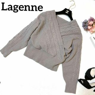 【即日発送】Lagenne ニット　おしゃれ　重ね着風　くすみピンク　大人ピンク(ニット/セーター)