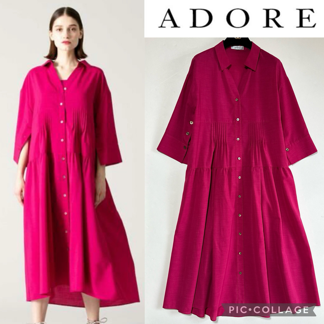 ADORE(アドーア)の試着のみ アドーア シアーボイルワンピース アンダードレス付きADOREルフィル レディースのワンピース(ロングワンピース/マキシワンピース)の商品写真