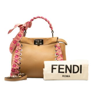 フェンディ(FENDI)の美品 フェンディ ミニピーカブー リボン ハンドバッグ ショルダーバッグ 2WAY 8BN244 レザー レディース FENDI 【1-0146936】(ハンドバッグ)