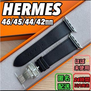 エルメス(Hermes)の1676 Apple Watch エルメス　ブラック　ディプロイアント　バックル(レザーベルト)