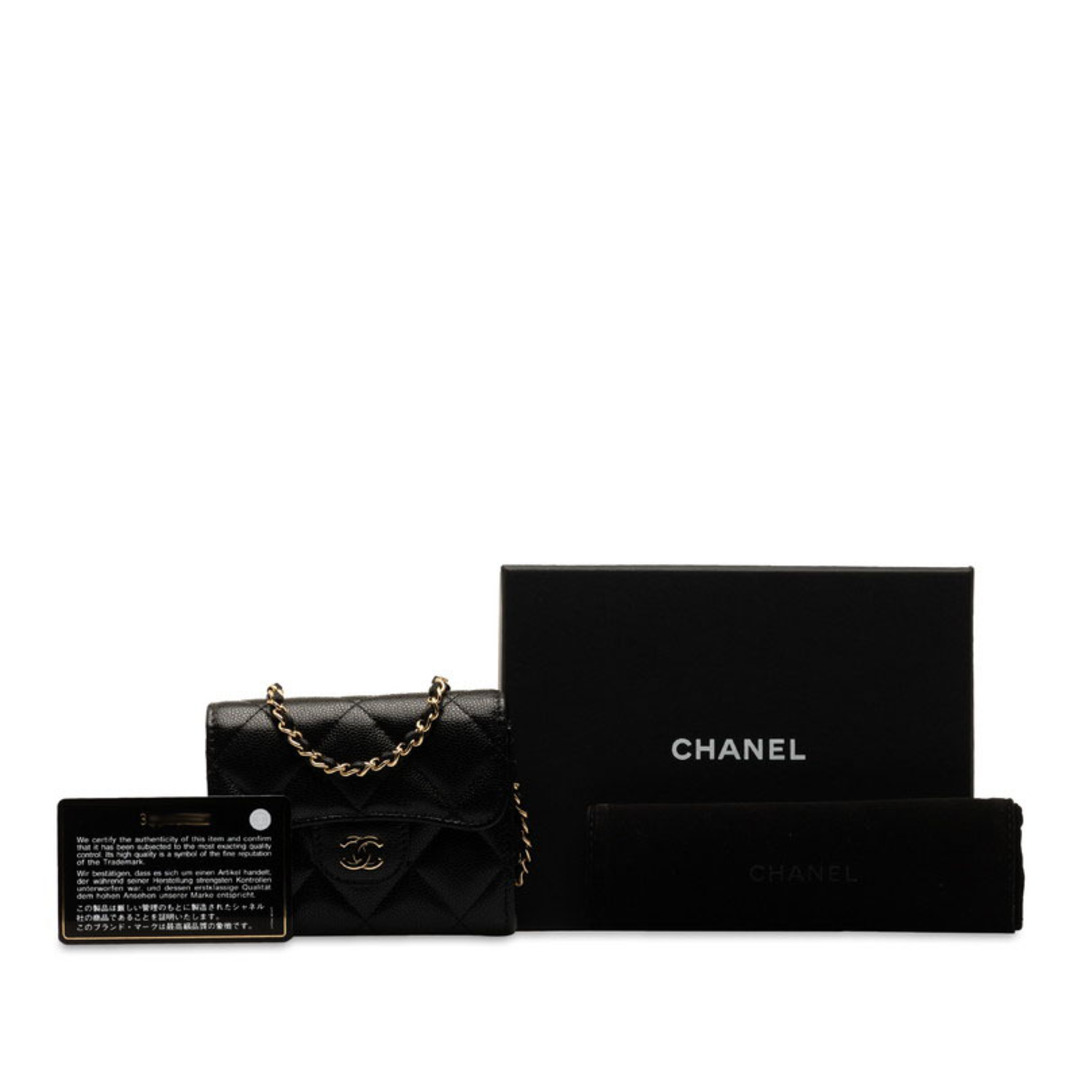 CHANEL(シャネル)の美品 シャネル マトラッセ ココマーク ミニチェーンウォレット キャビアスキン レディース CHANEL 【1-0147111】 レディースのファッション小物(コインケース)の商品写真