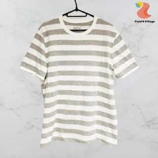 24【無印良品】美品　メンズ　ボーダー　Tシャツ　L