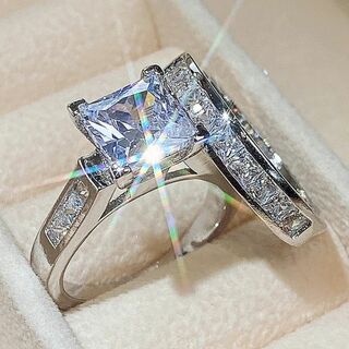 豪華２本セット★シルバー925色高品質ジルコニアダイヤモンド指輪１１号リング(リング(指輪))