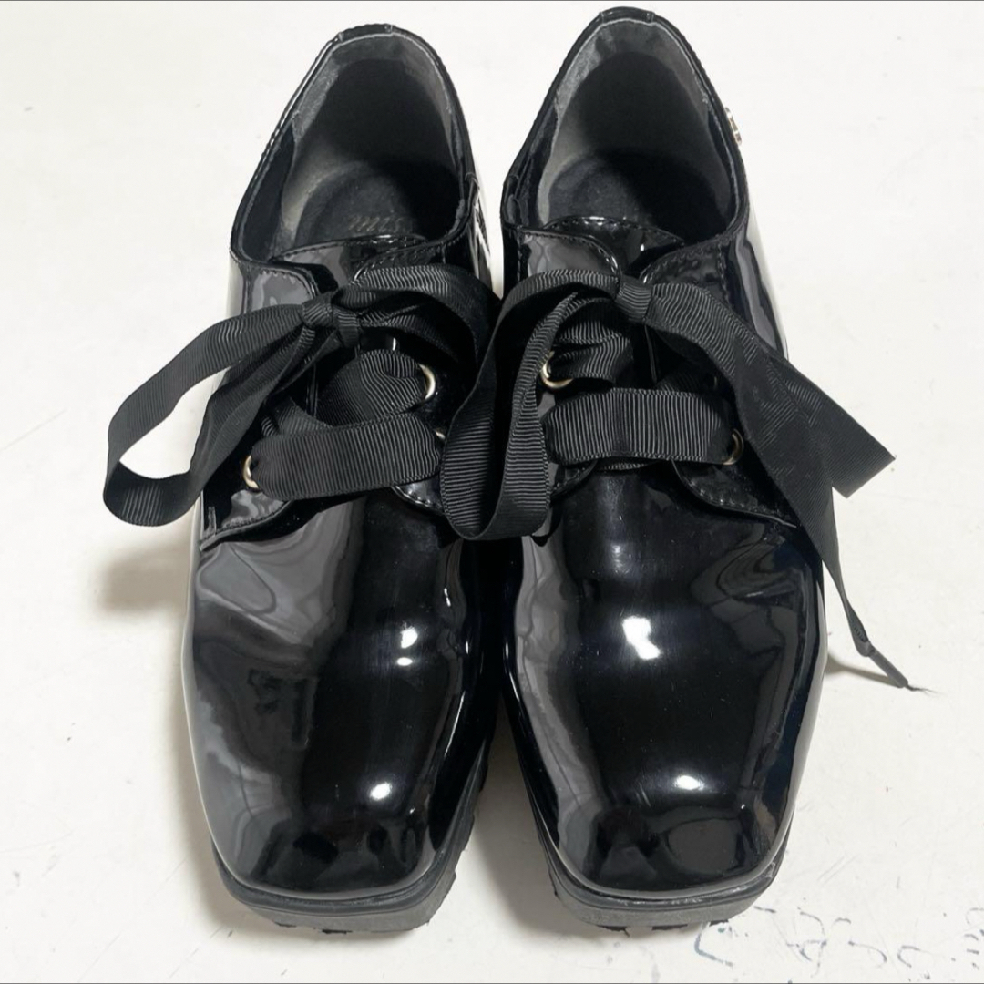 エナメル　プラットフォームシューズ　厚底シューズ レディースの靴/シューズ(ローファー/革靴)の商品写真