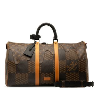 LOUIS VUITTON - 美品 ルイ ヴィトン ダミエ ジャイアント キーポル バンドリエール50 ボストンバッグ ショルダーバッグ 2WAY N40360 PVC メンズ LOUIS VUITTON 【1-0147374】