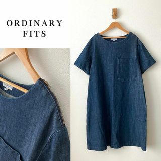 オーディナリーフィッツ(ORDINARY FITS)のオーディナリーフィッツ インディゴ染 デニムワンピース(ひざ丈ワンピース)