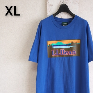 エルエルビーン(L.L.Bean)のエルエルビーン　Tシャツ　カットソー　ロゴプリント　ブルー　XL(Tシャツ/カットソー(半袖/袖なし))