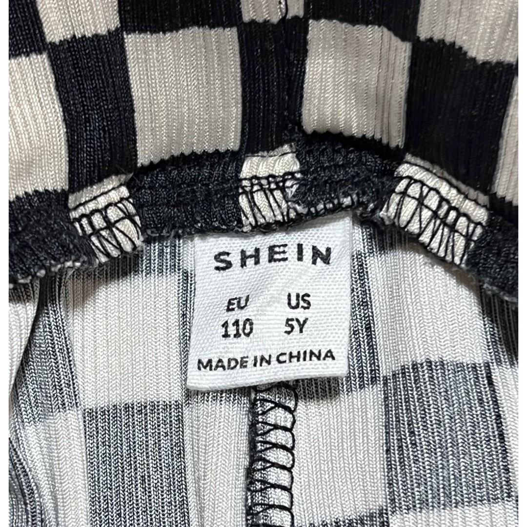 SHEIN(シーイン)の☆値下げ☆ SHEIN  キッズワイドパンツ　ブロックチェック　110 キッズ/ベビー/マタニティのキッズ服女の子用(90cm~)(パンツ/スパッツ)の商品写真