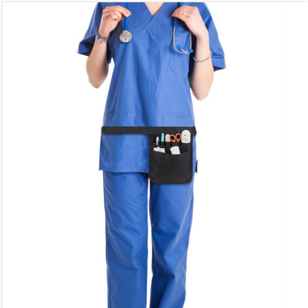 ナースポーチ 多機能ポーチ 仕事バッグ 看護師 介護士 2way コンパクト 黒 レディースのバッグ(ボディバッグ/ウエストポーチ)の商品写真
