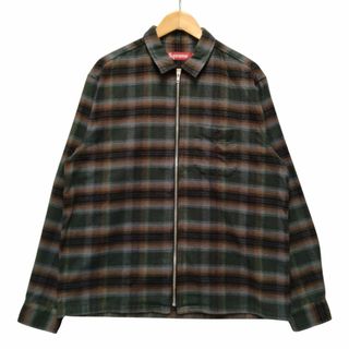 Supreme - SUPREME シュプリーム 24SS Shadow Plaid Flannel Zip Up Shirt チェック フランネル ジップアップ シャツ グリーン L 正規品 / 34155