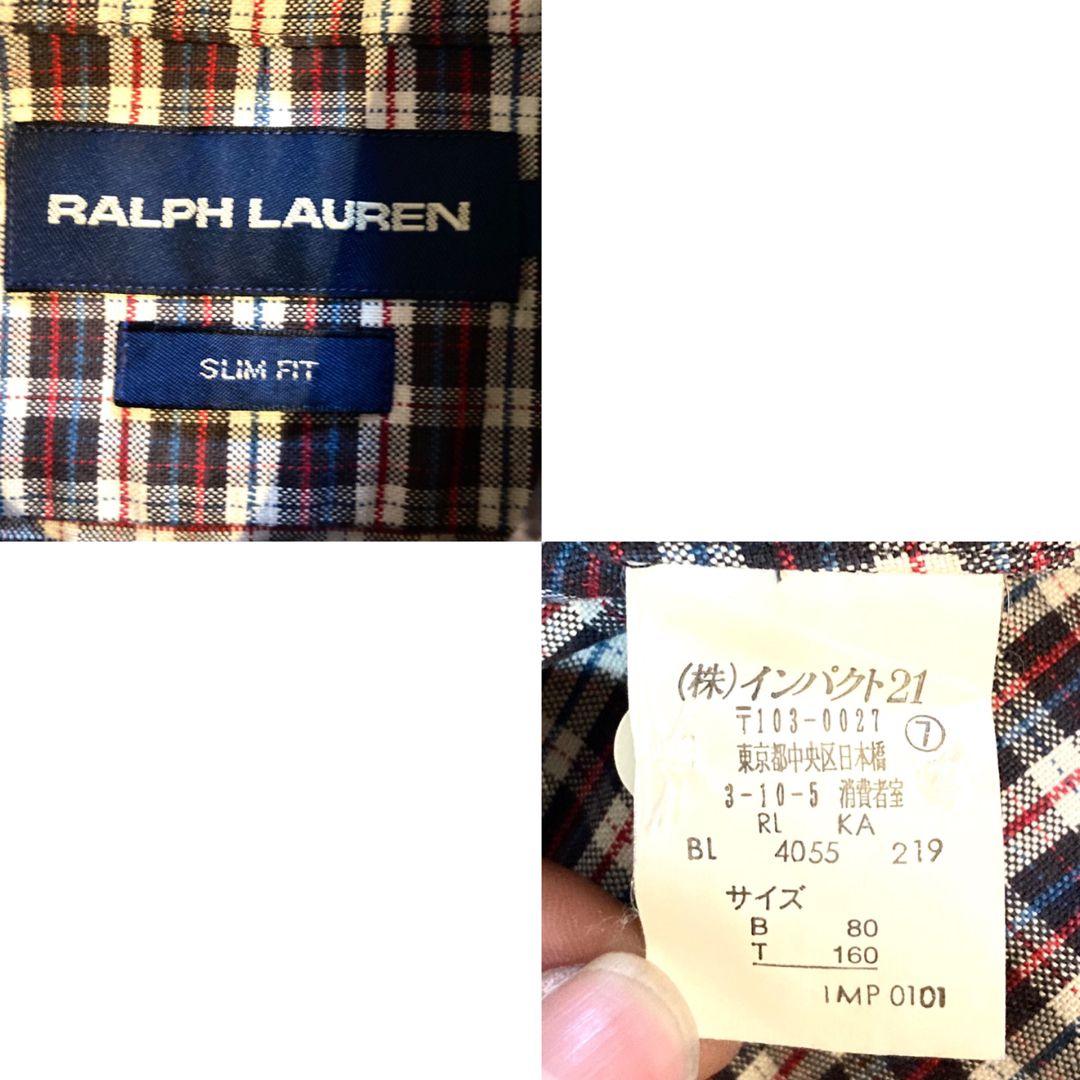 POLO RALPH LAUREN(ポロラルフローレン)のRALPH LAUREN★90'sVINTAGE★シャツ★ラルフローレン★赤白 レディースのトップス(シャツ/ブラウス(長袖/七分))の商品写真