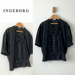 INGEBORG - インゲボルグ ピンクハウス ブラウス リボン フリル レース