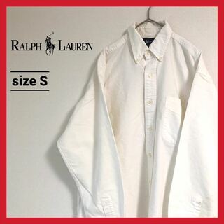 ラルフローレン(Ralph Lauren)の90s 古着 ラルフローレン BDシャツ 白シャツ 刺繍ロゴ S (シャツ)