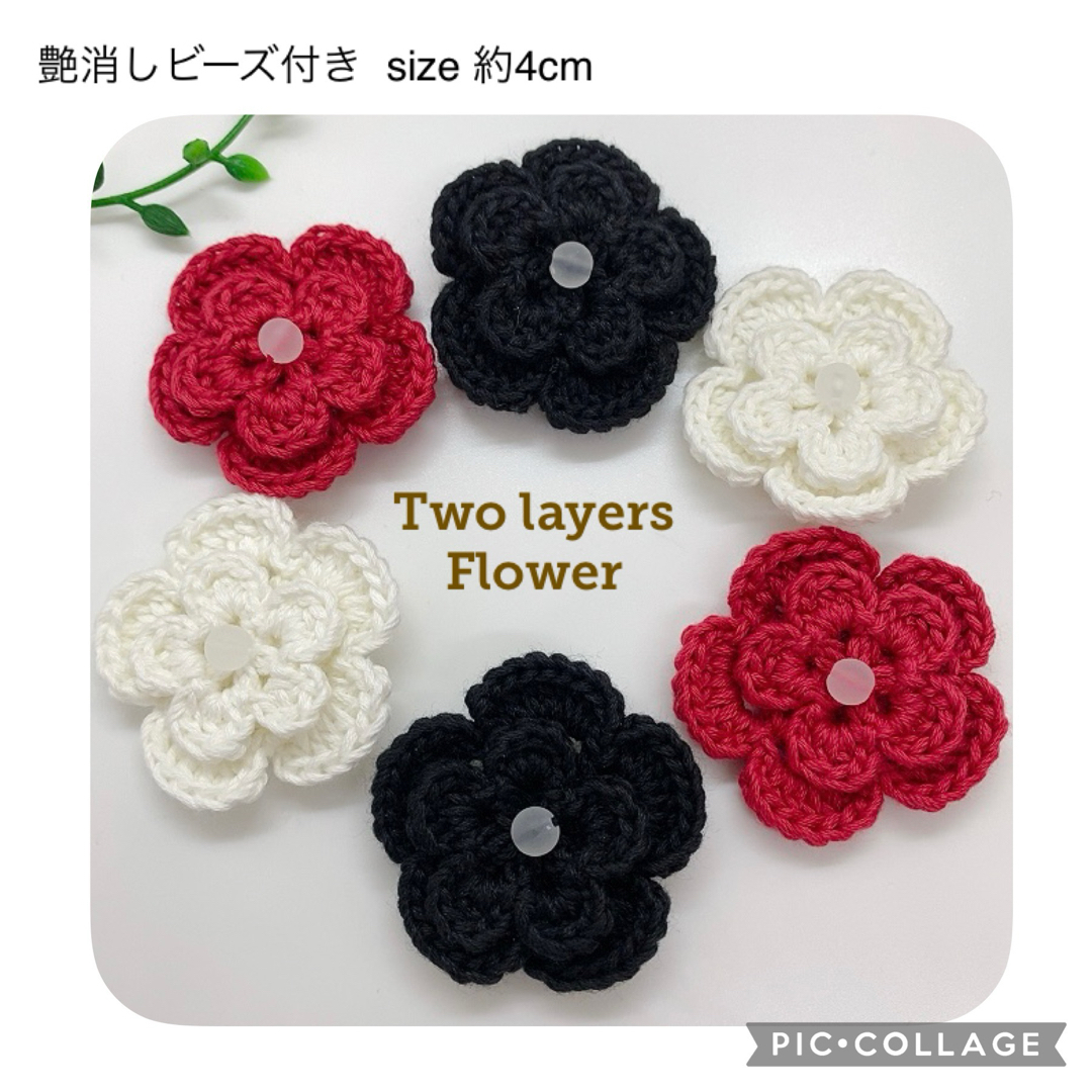 お花 フラワー 手芸 手編み ハンドメイド 手作り  パーツ モチーフ ビーズ ハンドメイドの素材/材料(各種パーツ)の商品写真