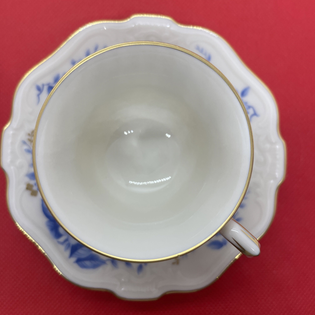 Noritake(ノリタケ)の美品 ノリタケ アイボリーチャイナ ブルーローズ デミタスカップ&ソーサー 4客 インテリア/住まい/日用品のキッチン/食器(グラス/カップ)の商品写真