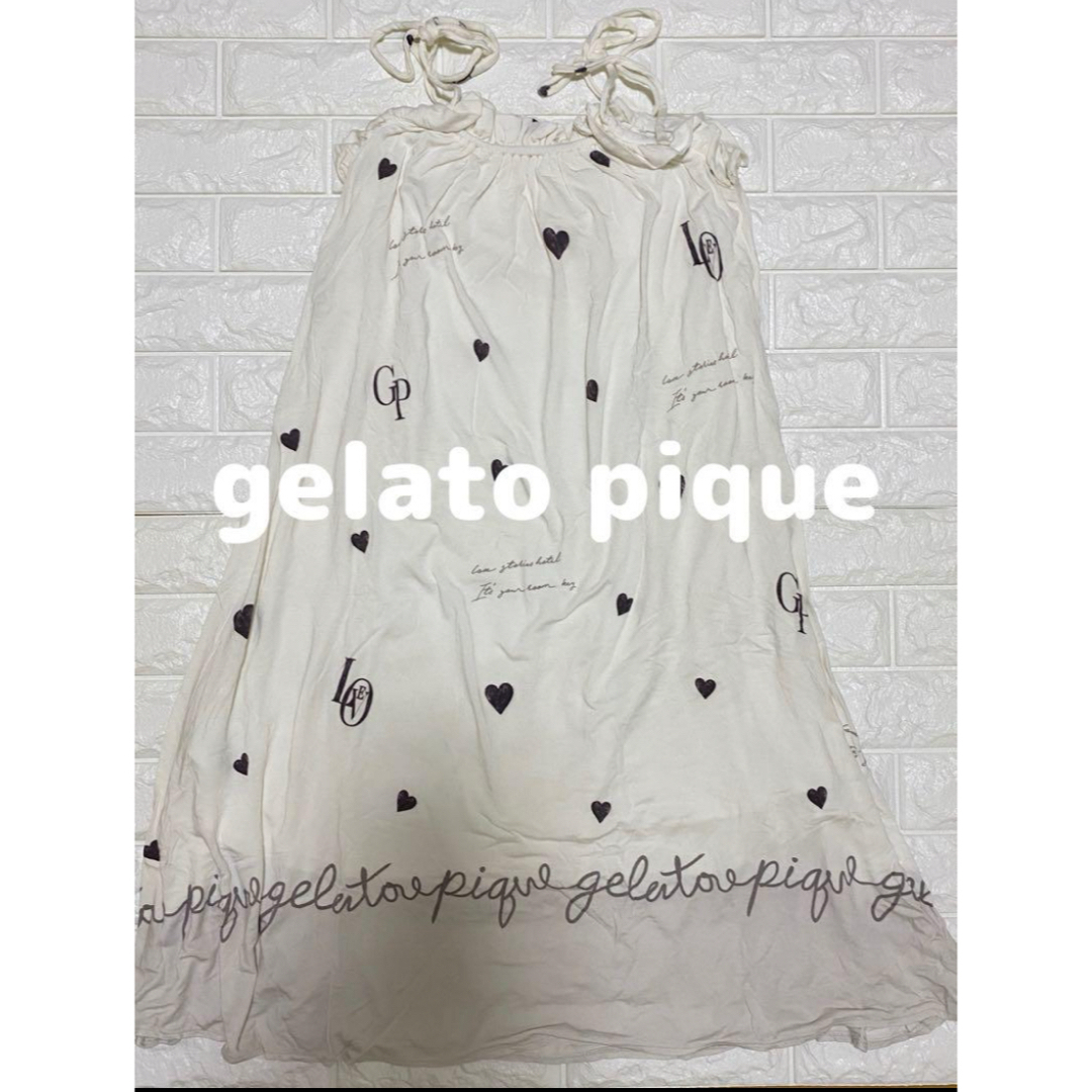 gelato pique(ジェラートピケ)のジェラートピケ❤︎ハート柄キャミワンピース レディースのルームウェア/パジャマ(ルームウェア)の商品写真