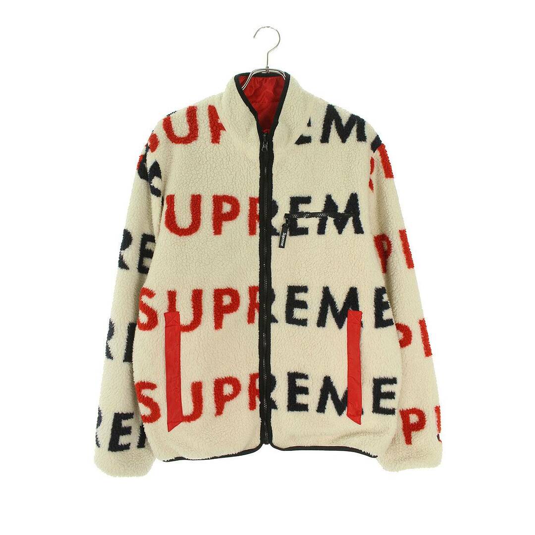 Supreme(シュプリーム)のシュプリーム  18AW  Reversible Logo Fleece Jacket リバーシブルフリースブルゾン メンズ L メンズのジャケット/アウター(ブルゾン)の商品写真