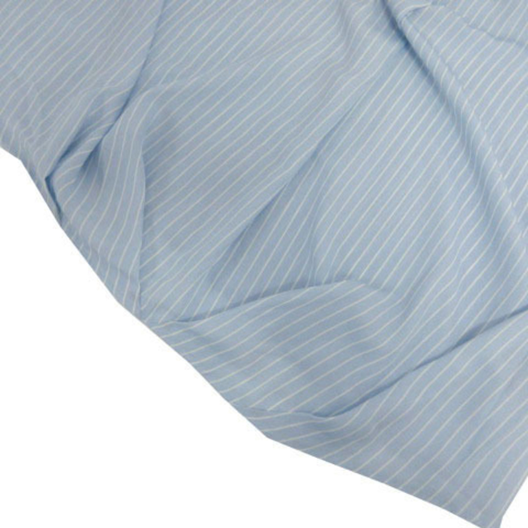 THE SHOP TK(ザショップティーケー)のTHE SHOP TK ブラウス スキッパーカラー 半袖 ストライプ 青 白 M レディースのトップス(シャツ/ブラウス(半袖/袖なし))の商品写真