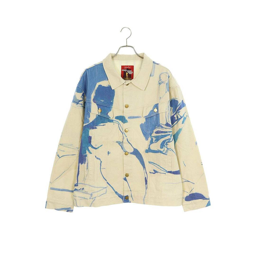 キッドスーパー KidSuper  23AW  KidSuper 1989 Bedroom Painting Denim Jacket ペインティングデニムジャケット メンズ XL メンズのジャケット/アウター(Gジャン/デニムジャケット)の商品写真