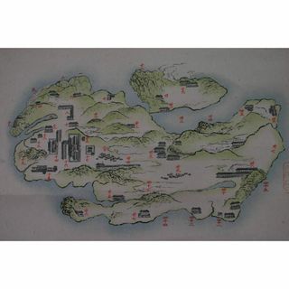 複製/作者不詳/地図/古地図/版画/掛軸☆宝船☆V-269(絵画/タペストリー)