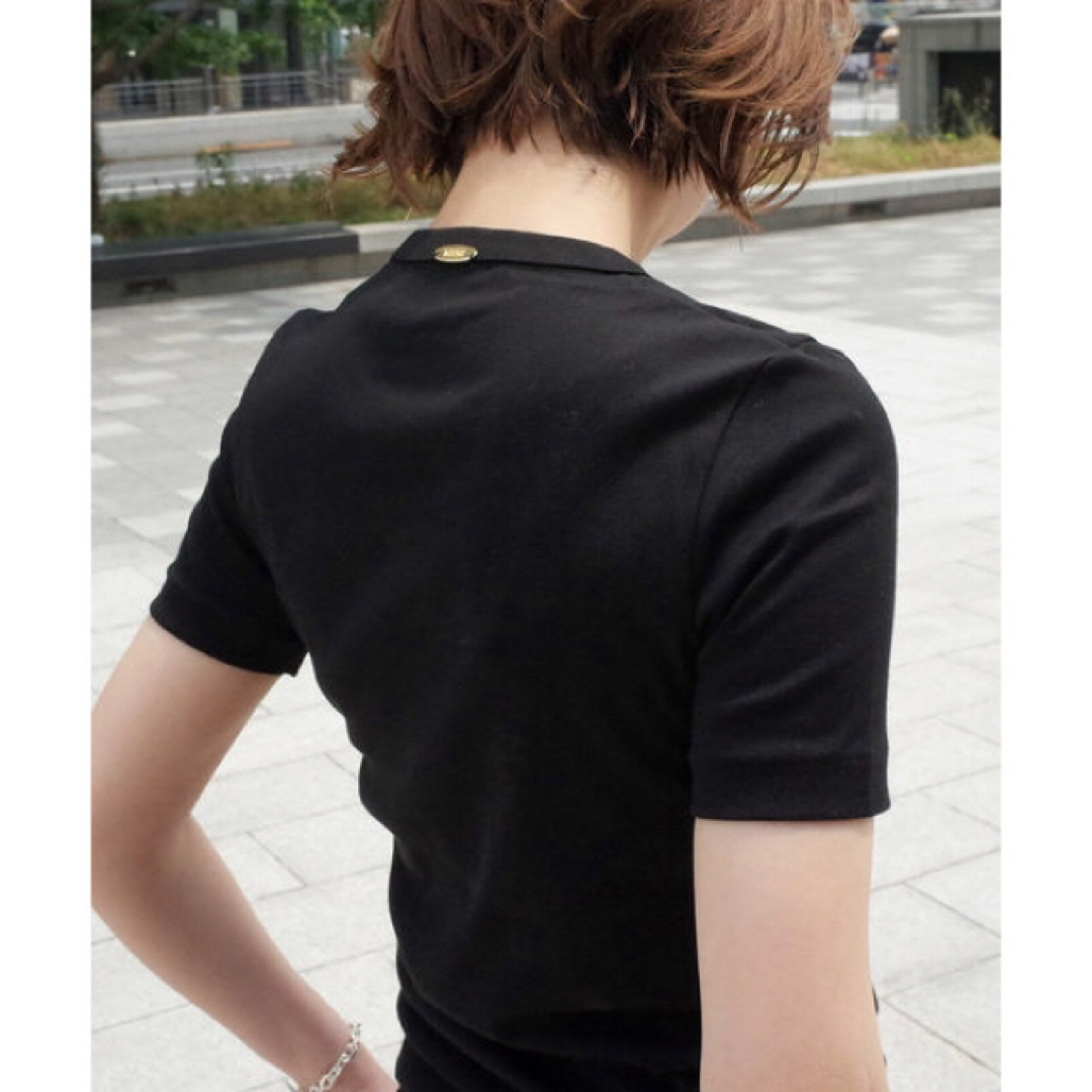 DEUXIEME CLASSE(ドゥーズィエムクラス)のDeuxieme Classe *GIZA フライスTシャツ　Black レディースのトップス(Tシャツ(半袖/袖なし))の商品写真