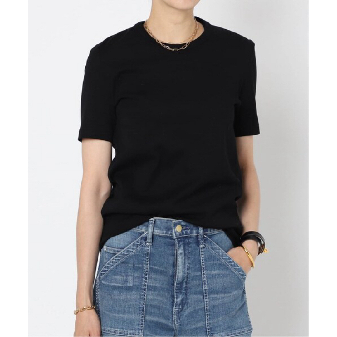 DEUXIEME CLASSE(ドゥーズィエムクラス)のDeuxieme Classe *GIZA フライスTシャツ　Black レディースのトップス(Tシャツ(半袖/袖なし))の商品写真