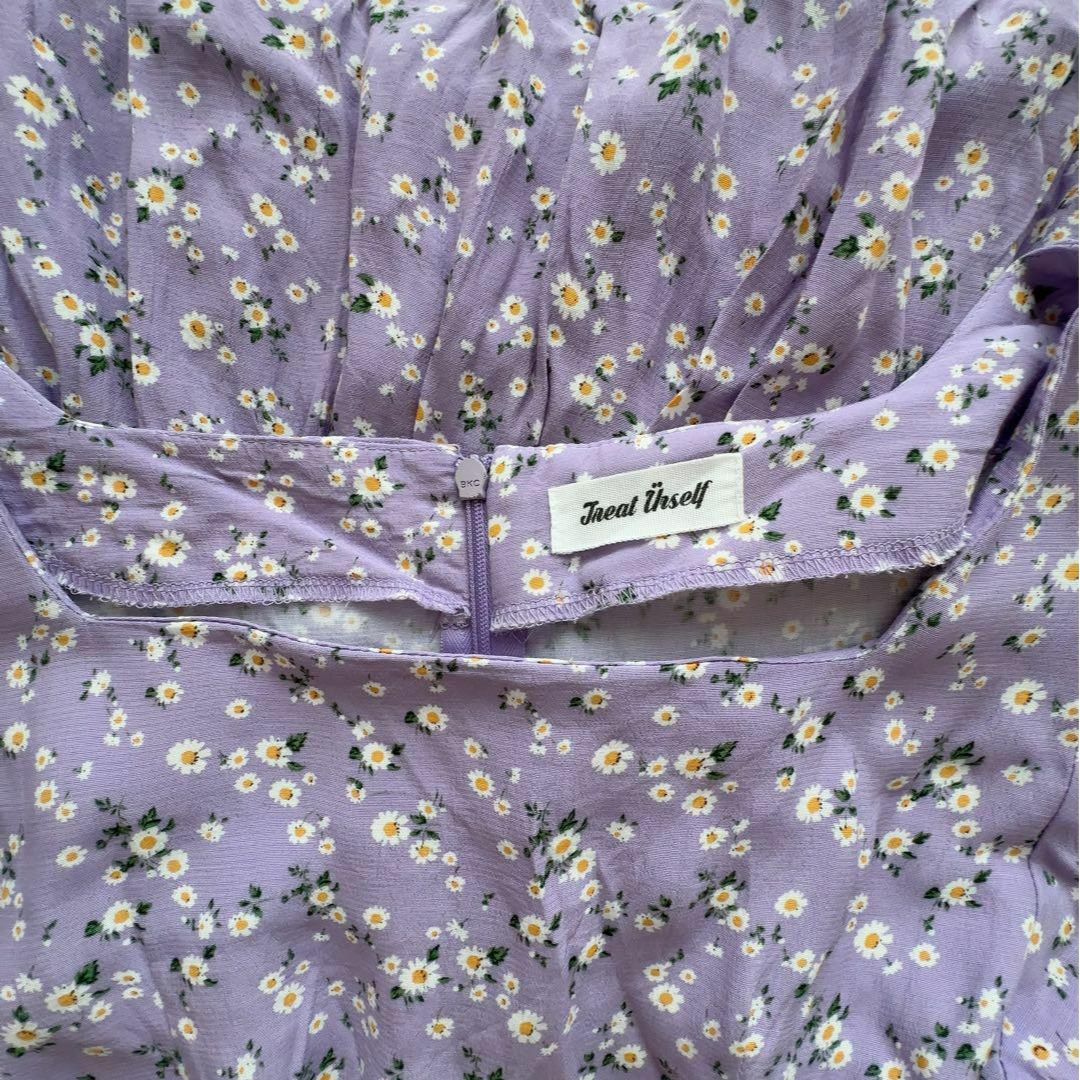 TreatÜrself my fairlady dress 紫花柄ロングワンピ レディースのワンピース(ロングワンピース/マキシワンピース)の商品写真