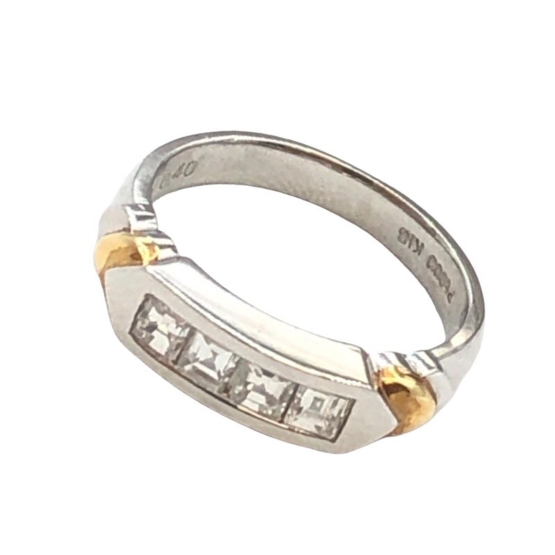 　Pt900/K18 スクエアダイヤリング#9 Pt900×K18 ダイヤモンド ジュエリー レディースのアクセサリー(リング(指輪))の商品写真
